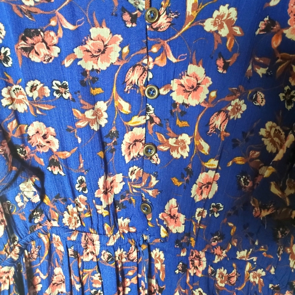 Knox Rose Floral Flutter Hi-Low Dress Royal Blue